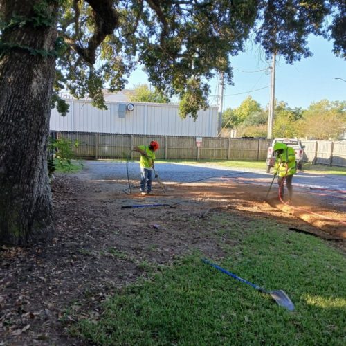 Fairhope, AL -  air excavation to find roots ahead of construction