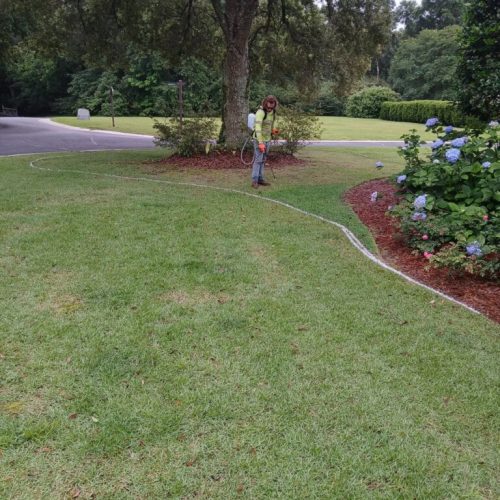 Project in Point Clear & Fairhope, AL - enlarging mulch bed around live oak