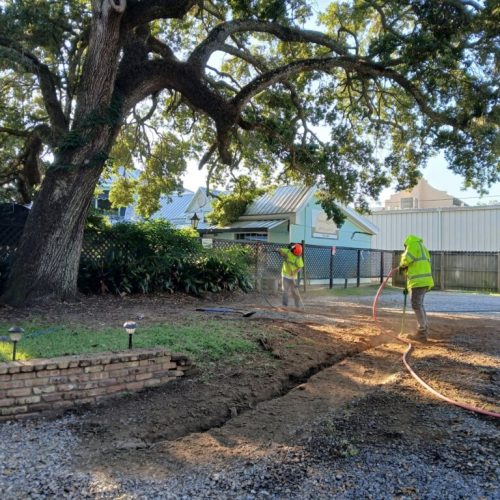 Fairhope, AL -  air excavation to find roots ahead of construction