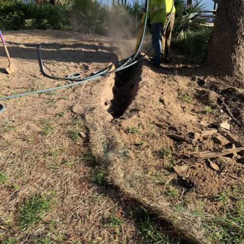 Elberta, AL, - air excavation ahead of construction: