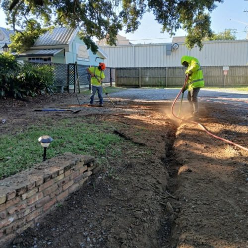 Fairhope, AL -  air excavation to find roots ahead of construction