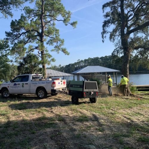Elberta, AL, - air excavation ahead of construction: