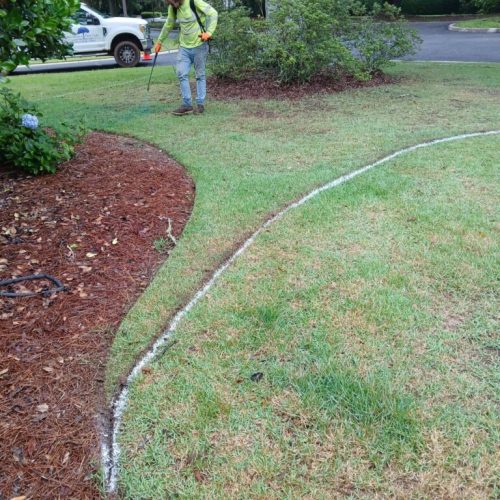 Project in Point Clear & Fairhope, AL - enlarging mulch bed around live oak