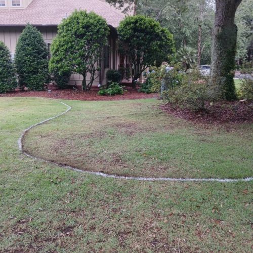 Project in Point Clear & Fairhope, AL - enlarging mulch bed around live oak